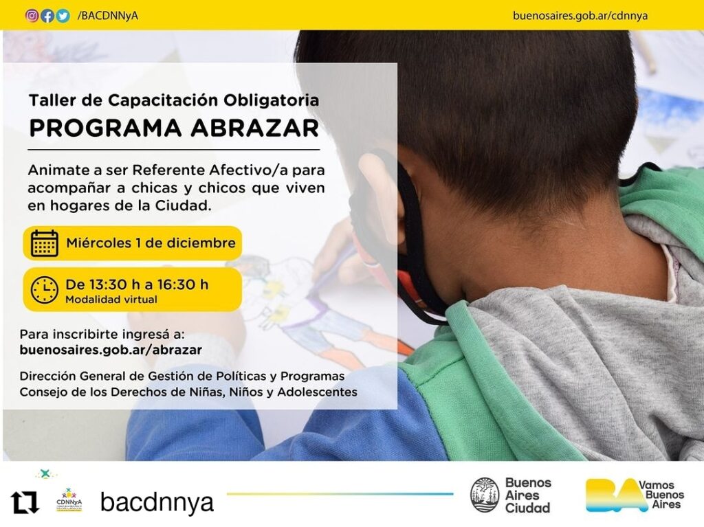Programa Abrazar: referentes afectivos para niñas y niños