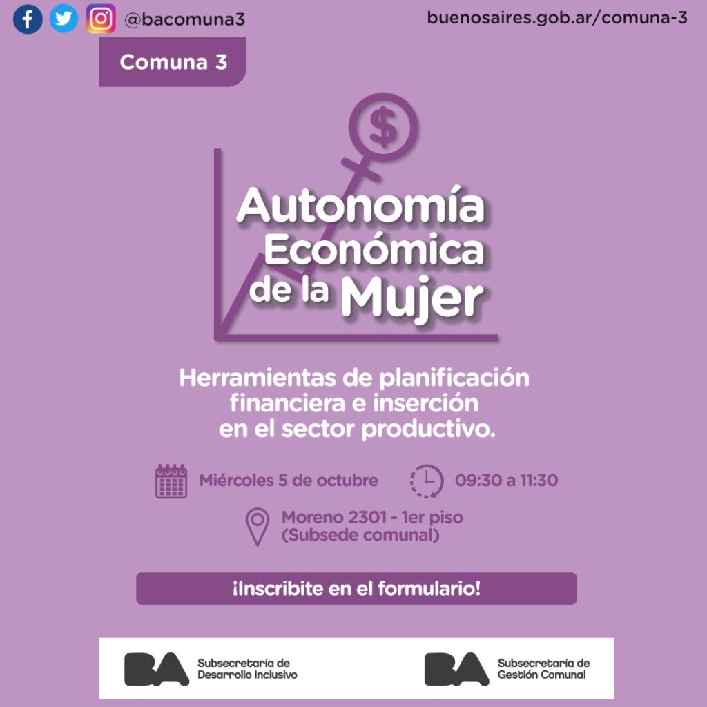 Comuna 3: taller »Autonomía económica de la mujer»