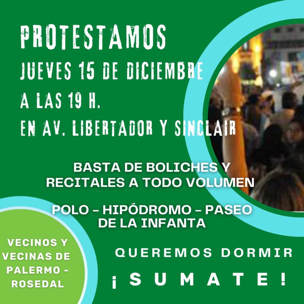 Palermo: Manifestación contra la contaminación sonora