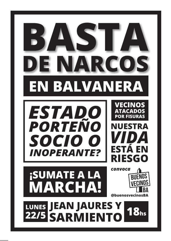 Once marcha: Basta de narcos