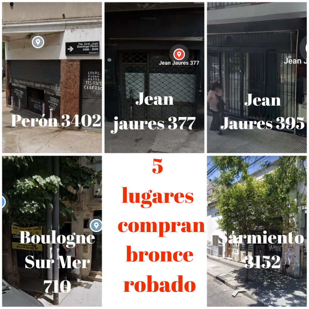 CINCO LOCALES QUE COMPRAN METALES ROBADOS EN LA CIUDAD